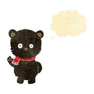 cute cartoon black bear with thought bubble N2