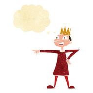 cartoon pointing prince with thought bubble