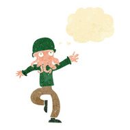 cartoon alien monster man with thought bubble N4