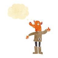 cartoon fox man with thought bubble N7