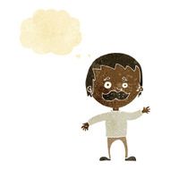 cartoon man with mustache waving thought bubble N5