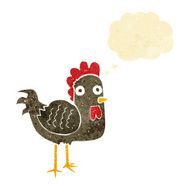 cartoon chicken with thought bubble N3