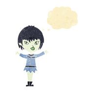 cartoon vampire girl with thought bubble N27