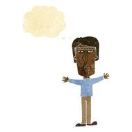 cartoon angry man with thought bubble N16