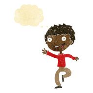 cartoon excited boy with thought bubble N19