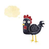 cartoon chicken with thought bubble N4