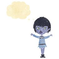 cartoon vampire girl with thought bubble N29
