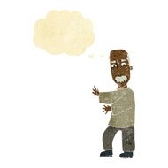 cartoon angry old man with thought bubble N22