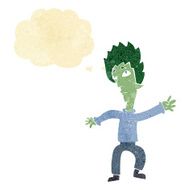 cartoon vampire man with thought bubble N7