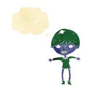 cartoon vampire girl with thought bubble N32