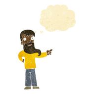 cartoon man with beard pointing thought bubble N2