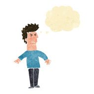 cartoon stressed man with thought bubble N7