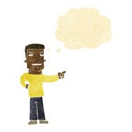 cartoon man pointing with thought bubble N18