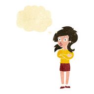 cartoon woman with folded arms thought bubble N4