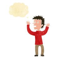 cartoon excited boy with thought bubble N20