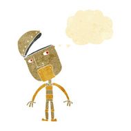 cartoon robot with thought bubble N7