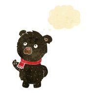 cartoon cute black bear with thought bubble N10