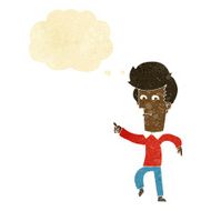 cartoon man pointing with thought bubble N20