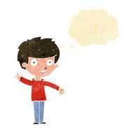 cartoon boy with idea thought bubble N20