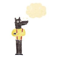 cartoon funny werewolf with thought bubble N2