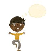 cartoon excited man with thought bubble N9