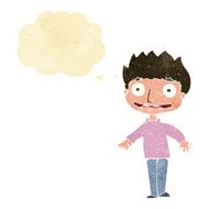 cartoon excited boy with thought bubble N22