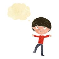 cartoon excited boy with thought bubble N23