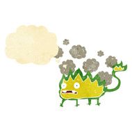 cartoon little fire demon with thought bubble N2
