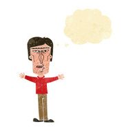 cartoon angry man with thought bubble N17