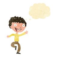 cartoon excited boy with thought bubble N24