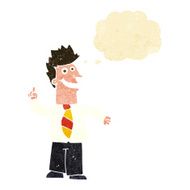 cartoon man with good idea thought bubble N3