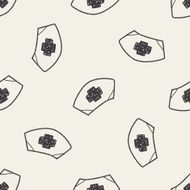 nurse hat doodle drawing seamless pattern background N2