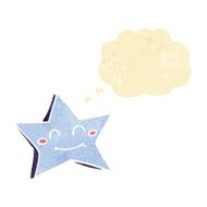 cartoon happy star character with thought bubble N2