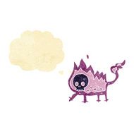 cartoon little imp with thought bubble