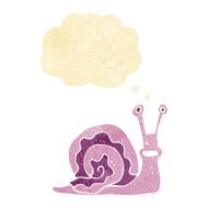 cartoon snail with thought bubble N4