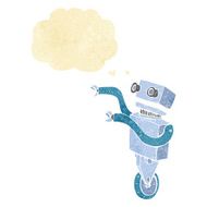 cartoon funny robot with thought bubble N13