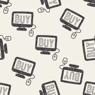 online shopping doodle seamless pattern background