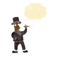 cartoon smoking gentleman with thought bubble