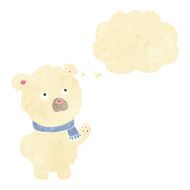 cartoon cute polar bear with thought bubble N9