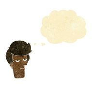 cartoon bored man with thought bubble N4