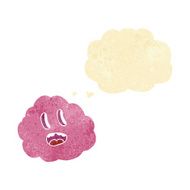 cartoon spooky cloud with thought bubble