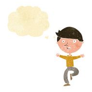 cartoon excited man with thought bubble N11