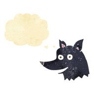 cartoon wolf head with thought bubble N2