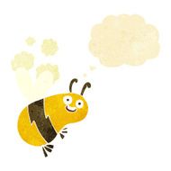funny cartoon bee with thought bubble