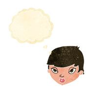 cartoon unimpressed woman with thought bubble N2