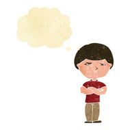 cartoon grumpy man with thought bubble N4