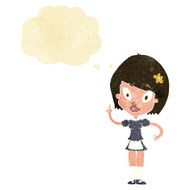 cartoon pretty maid with thought bubble N2