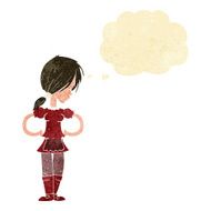 cartoon waitress with thought bubble N4