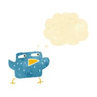 cartoon bird with thought bubble N15