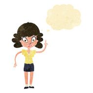 cartoon happy woman with idea thought bubble N2